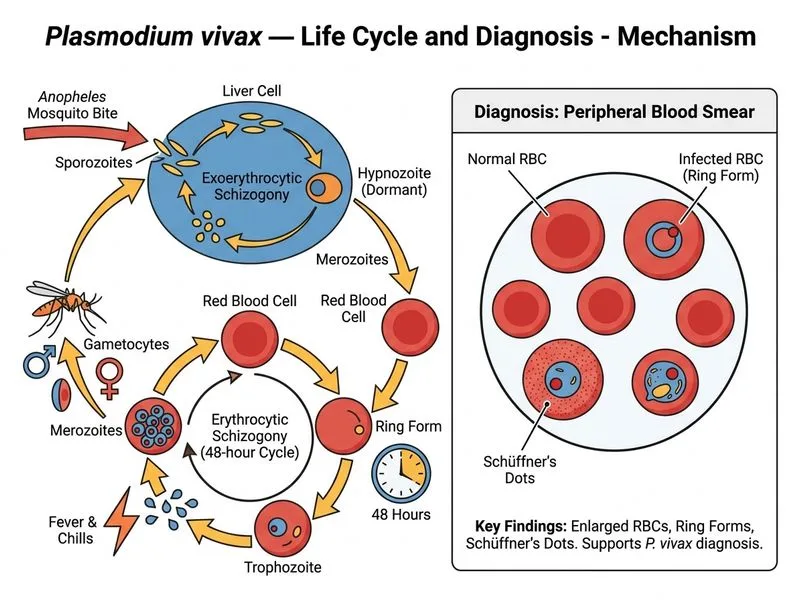 Plasmodium — Life Cycle and Diagnosis diagram