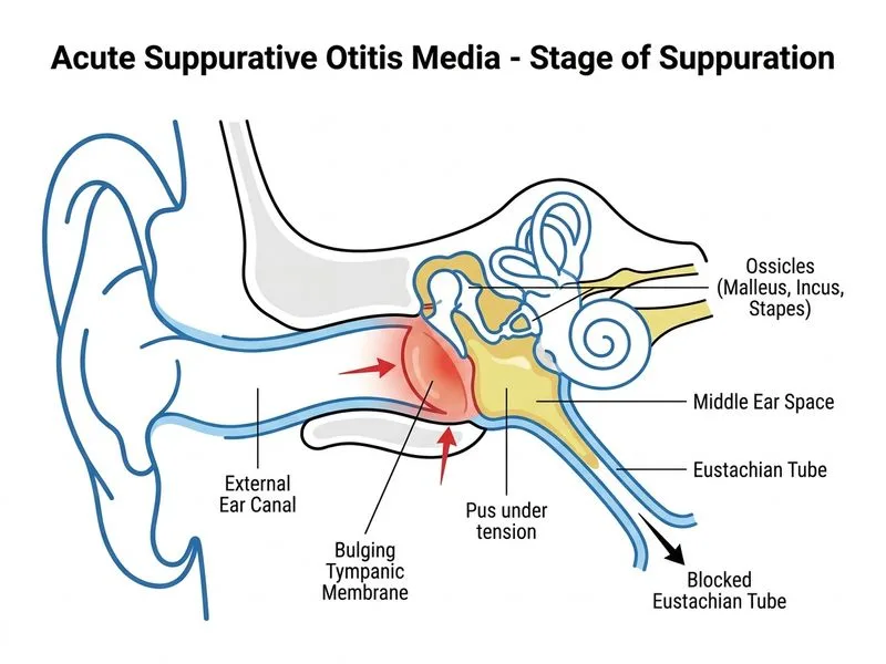 Acute Suppurative Otitis Media diagram
