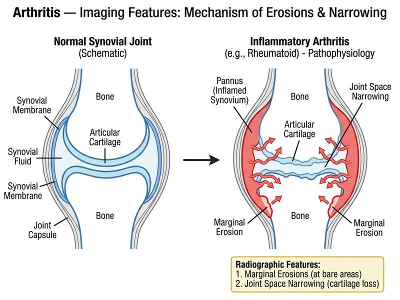 Arthritis — Imaging Features diagram