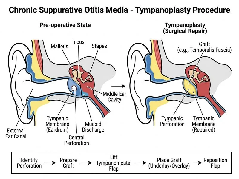 Chronic Suppurative Otitis Media diagram