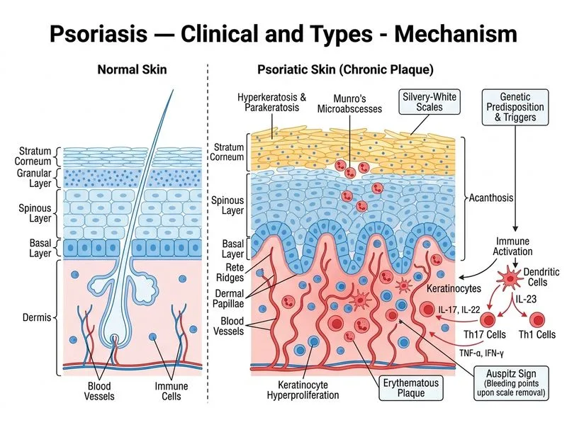 Psoriasis — Clinical and Types diagram