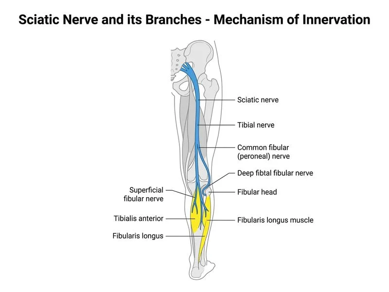 Sciatic Nerve and its Branches diagram