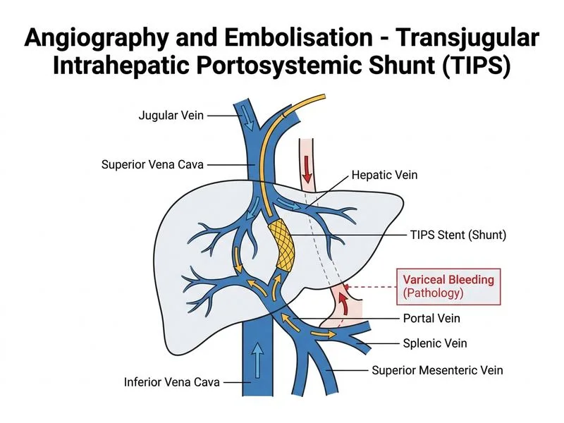 Angiography and Embolisation diagram