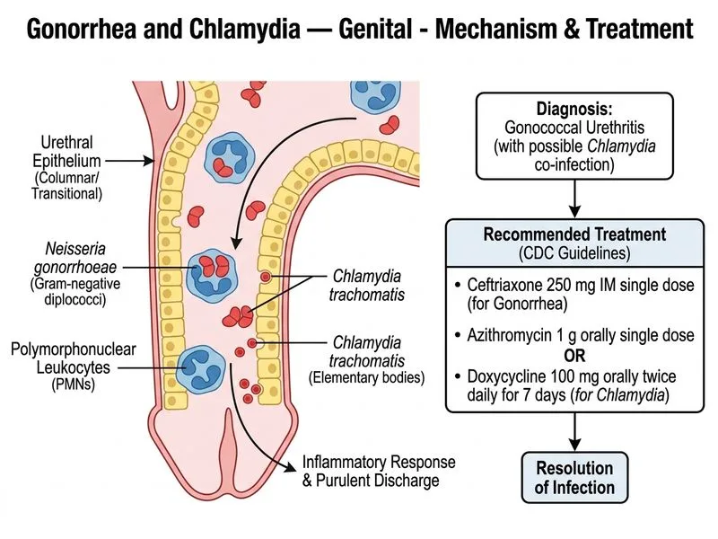 Gonorrhea and Chlamydia — Genital diagram