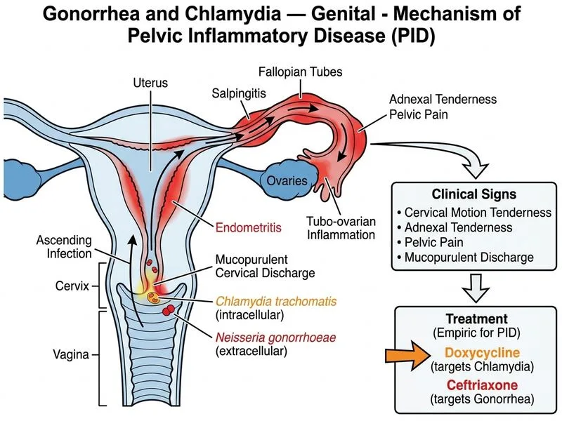 Gonorrhea and Chlamydia — Genital diagram