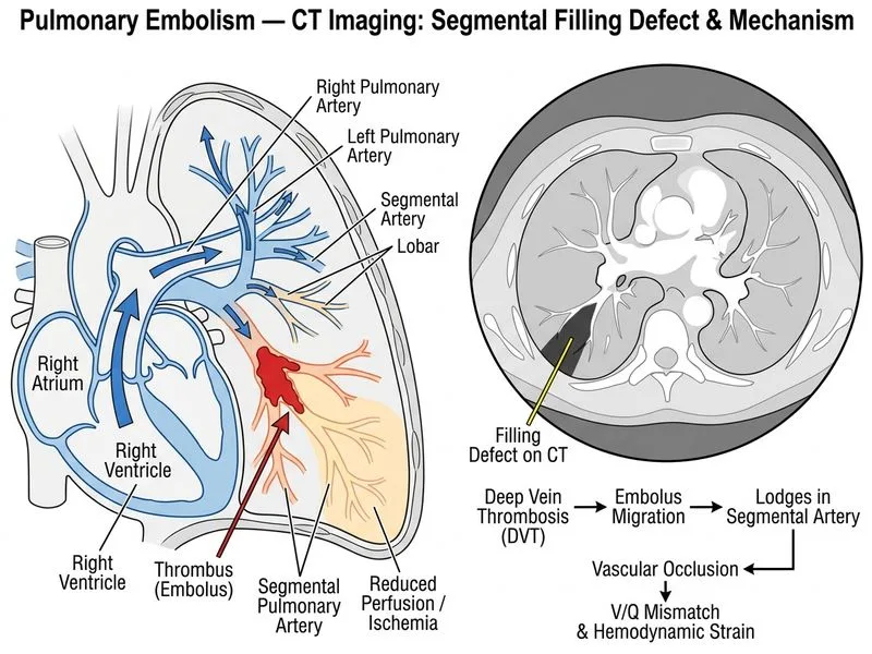 Pulmonary Embolism — CT Imaging diagram