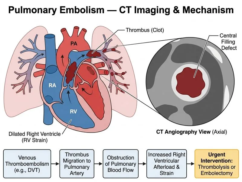 Pulmonary Embolism — CT Imaging diagram