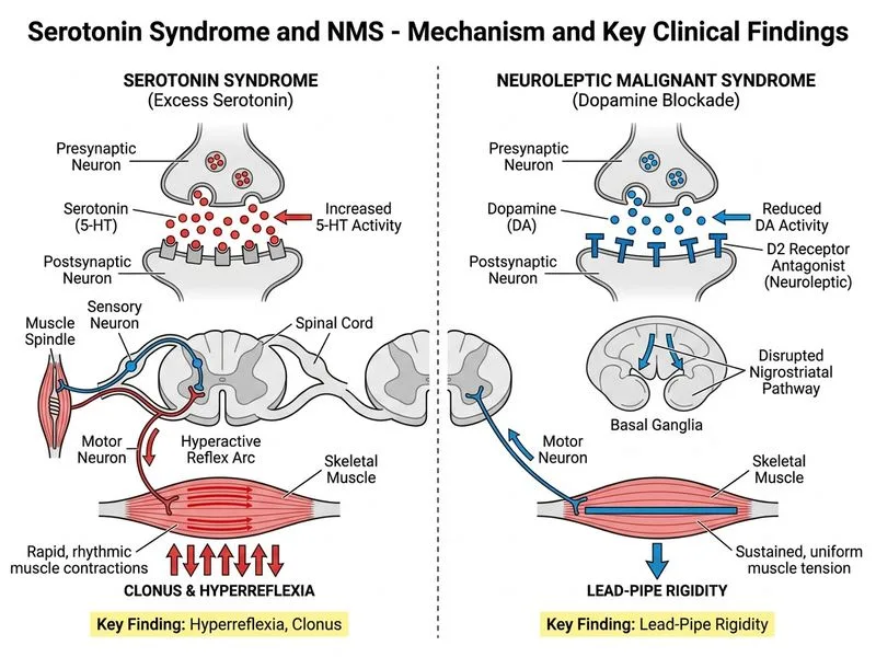 Serotonin Syndrome and NMS diagram