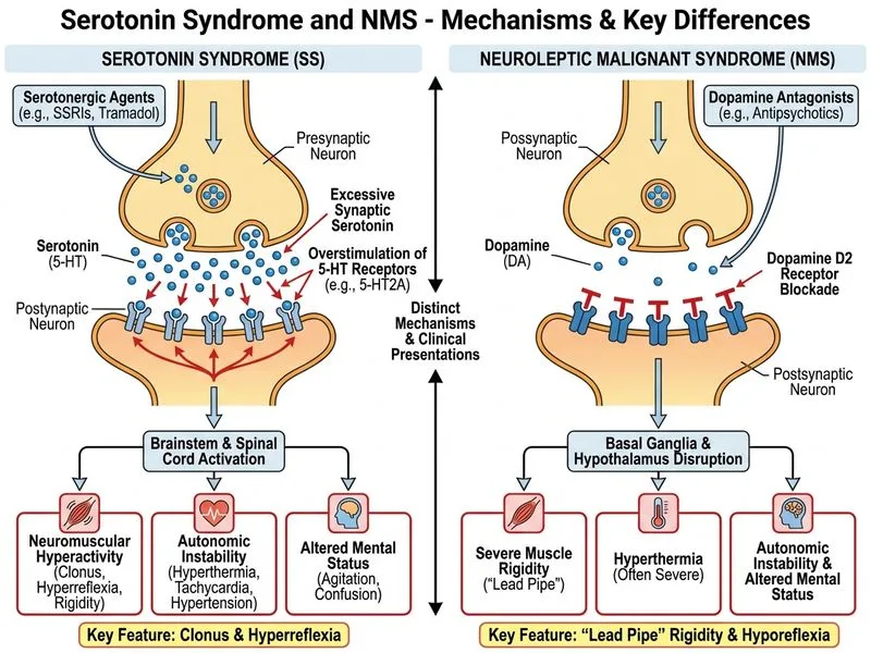 Serotonin Syndrome and NMS diagram