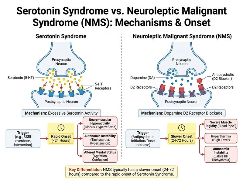 Serotonin Syndrome and NMS diagram