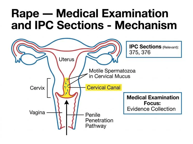 Rape — Medical Examination and IPC Sections diagram
