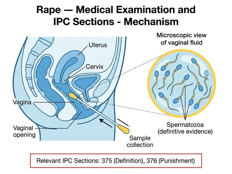 Rape — Medical Examination and IPC Sections diagram