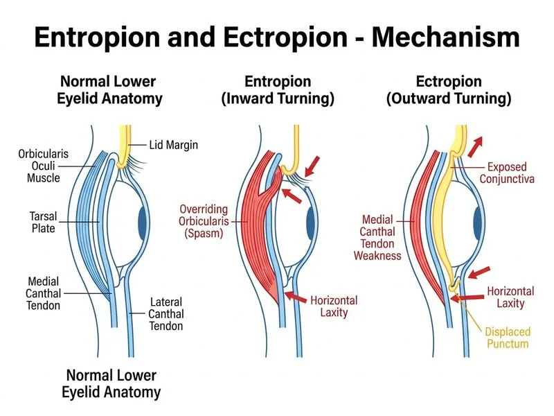 Entropion and Ectropion diagram