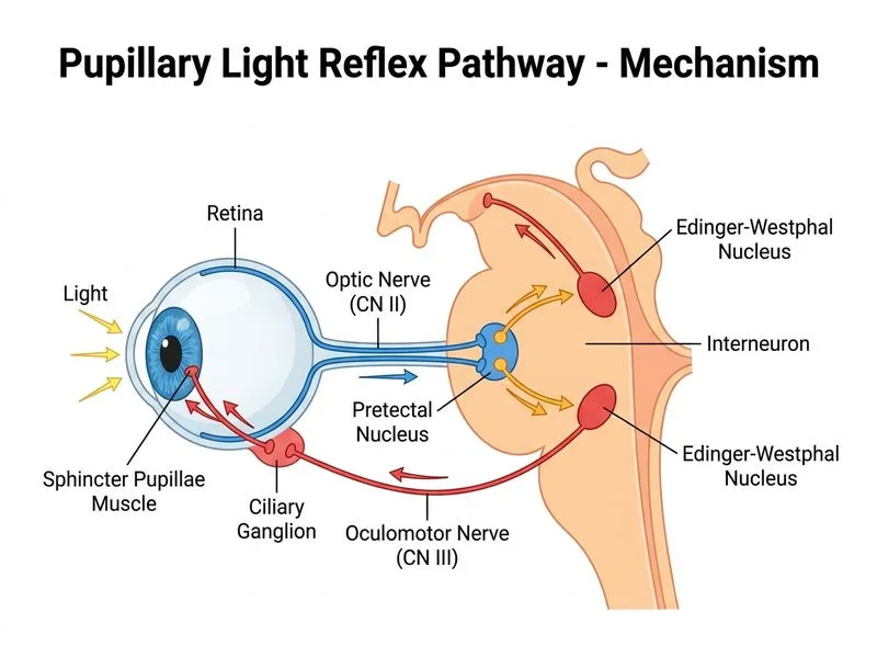 Pupillary Reflexes and Pathologies diagram