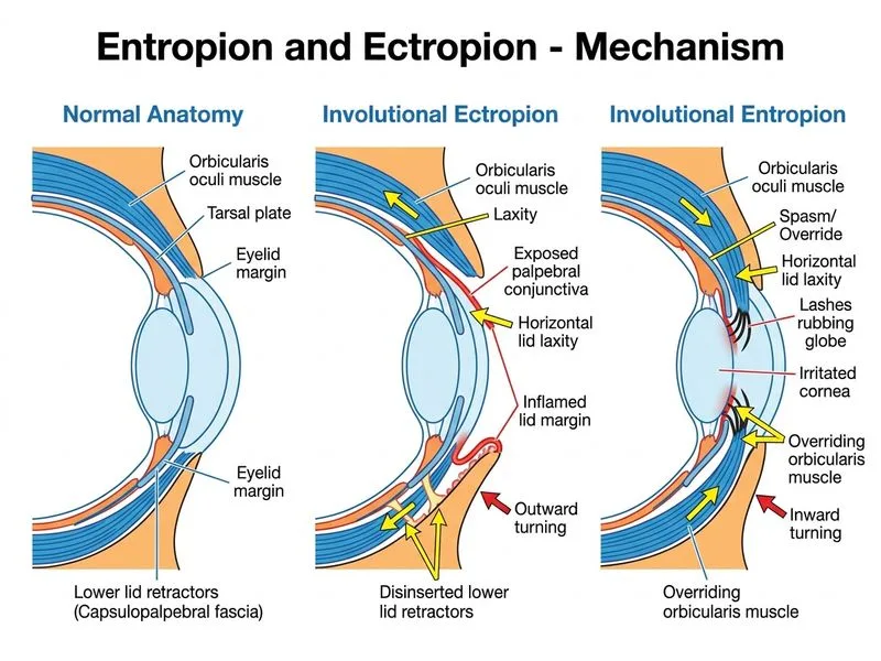 Entropion and Ectropion diagram