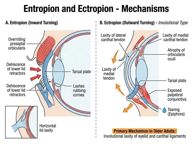 Entropion and Ectropion diagram