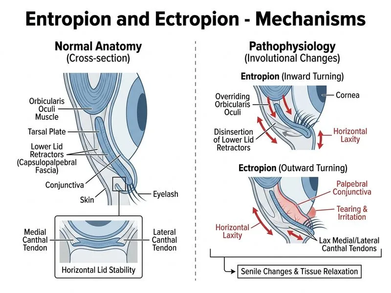 Entropion and Ectropion diagram
