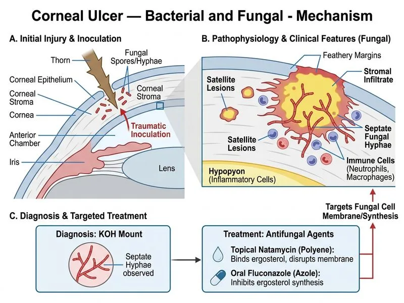 Corneal Ulcer — Bacterial and Fungal diagram