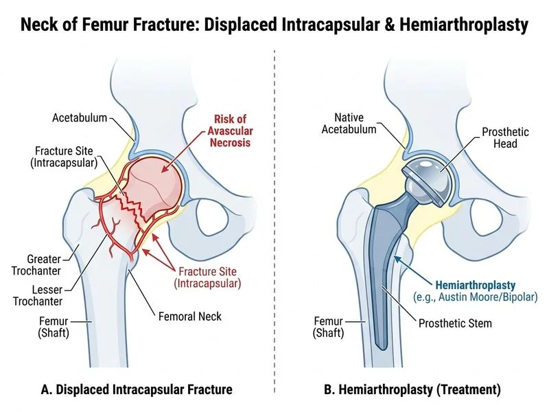 Neck of Femur Fracture diagram