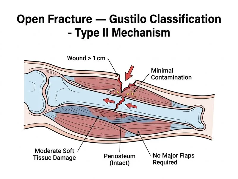 Open Fracture — Gustilo Classification diagram