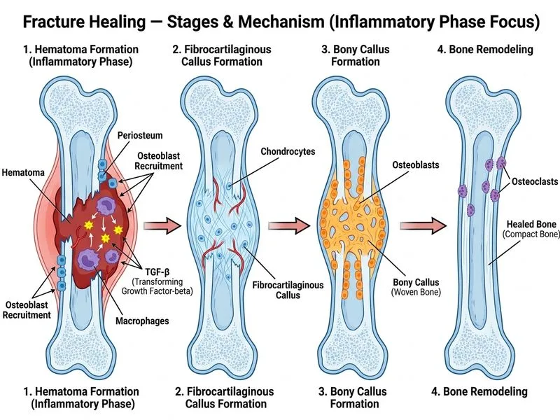 Fracture Healing — Stages diagram