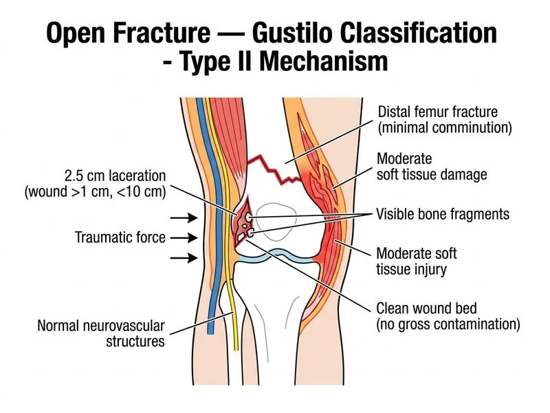 Open Fracture — Gustilo Classification diagram