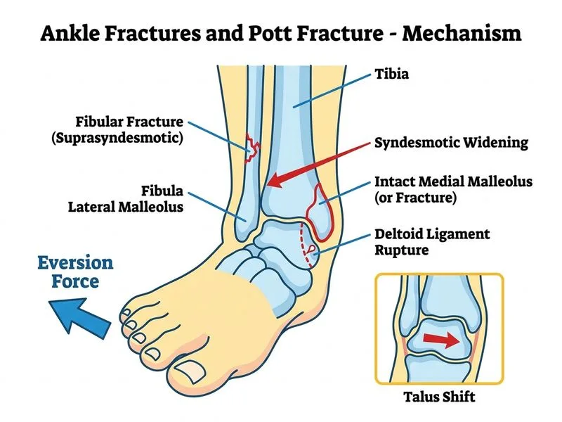 Ankle Fractures and Pott Fracture diagram