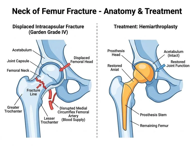 Neck of Femur Fracture diagram
