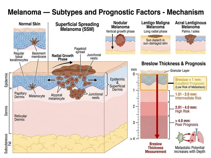 Melanoma — Subtypes and Prognostic Factors diagram