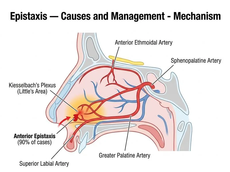 Epistaxis — Causes and Management diagram