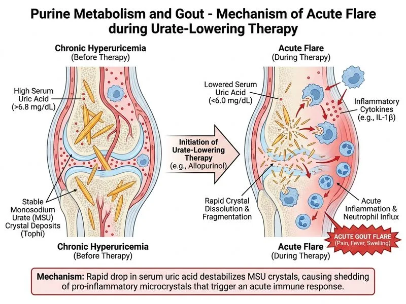 Purine Metabolism and Gout diagram