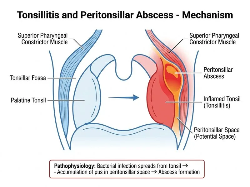 Tonsillitis and Peritonsillar Abscess diagram