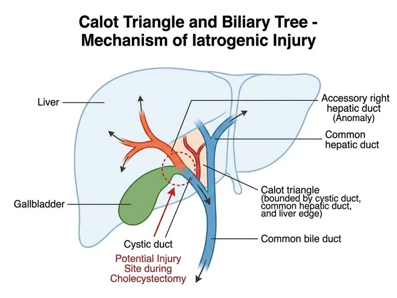 Calot Triangle and Biliary Tree diagram
