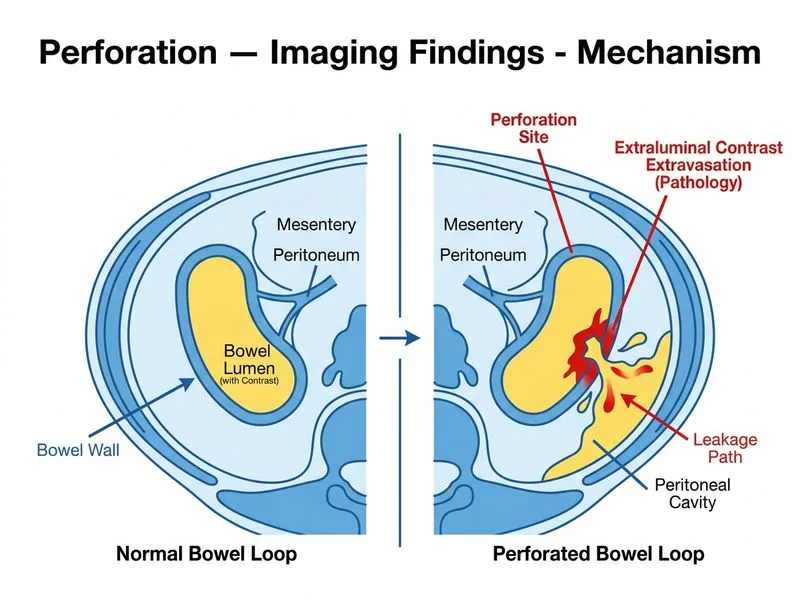 Perforation — Imaging Findings diagram
