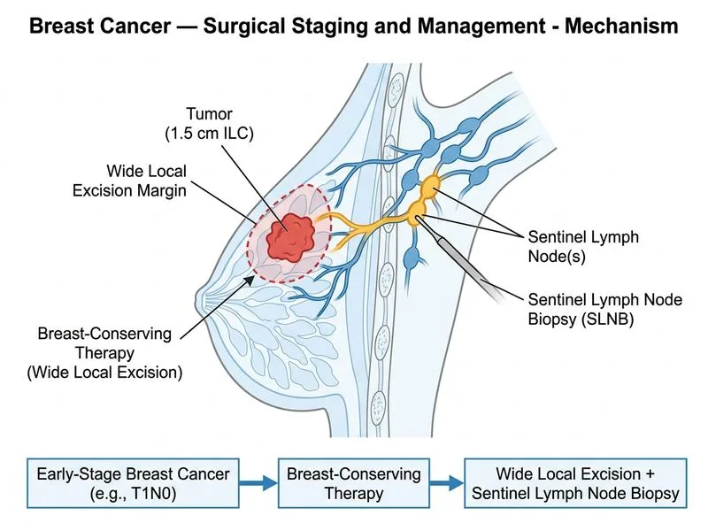 Breast Cancer — Surgical Staging and Management diagram