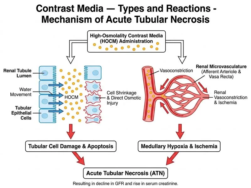 Contrast Media — Types and Reactions diagram
