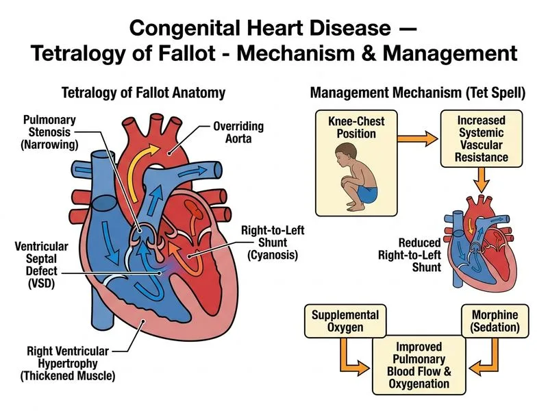 Congenital Heart Disease — Tetralogy of Fallot diagram