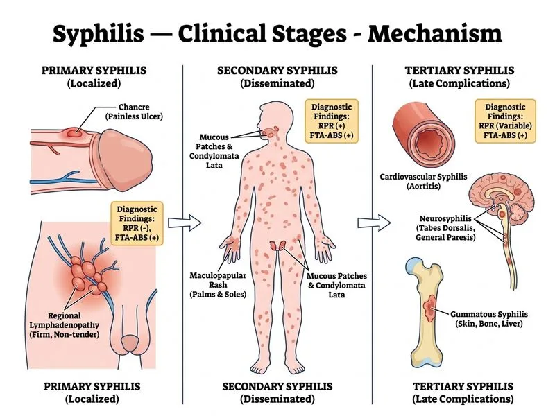 Syphilis — Clinical Stages diagram