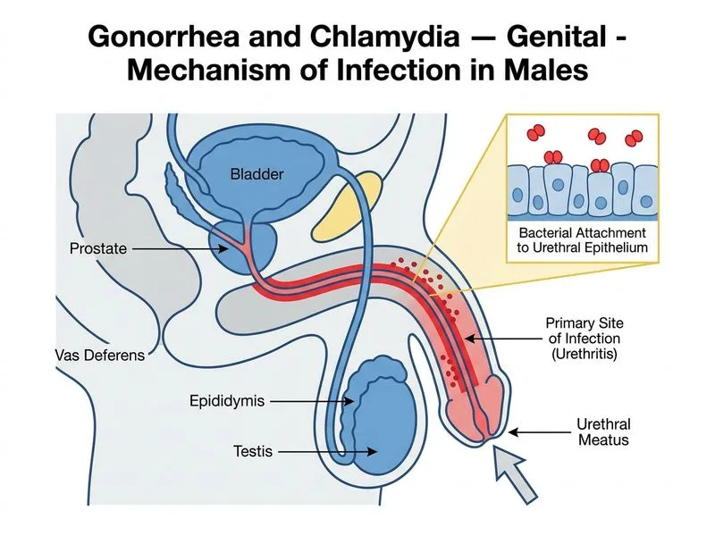 Gonorrhea and Chlamydia — Genital diagram