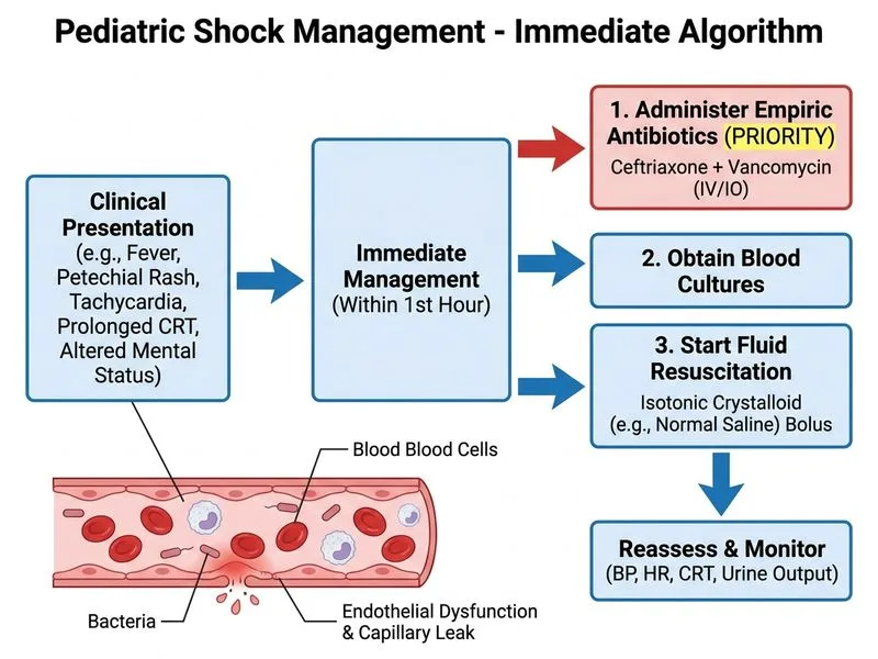 Pediatric Shock Management diagram