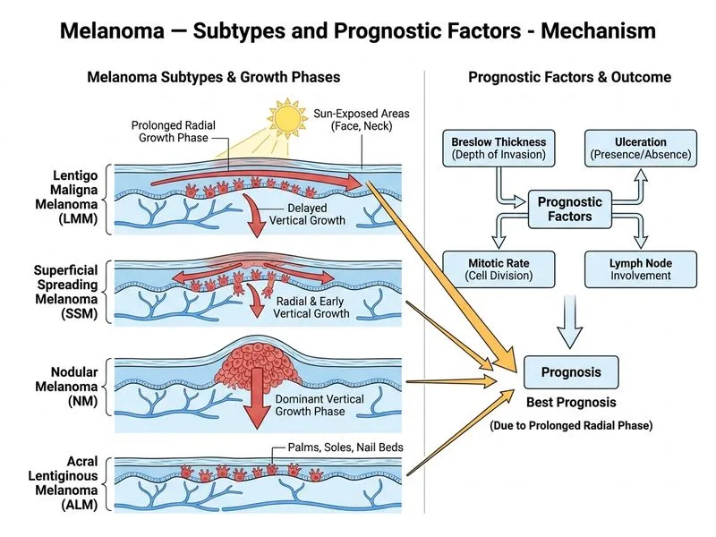 Melanoma — Subtypes and Prognostic Factors diagram