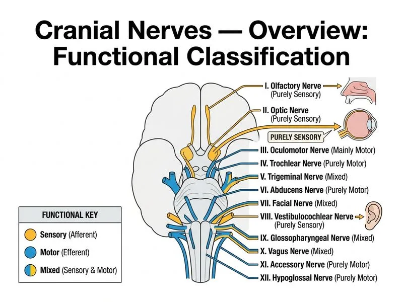 Cranial Nerves — Overview diagram