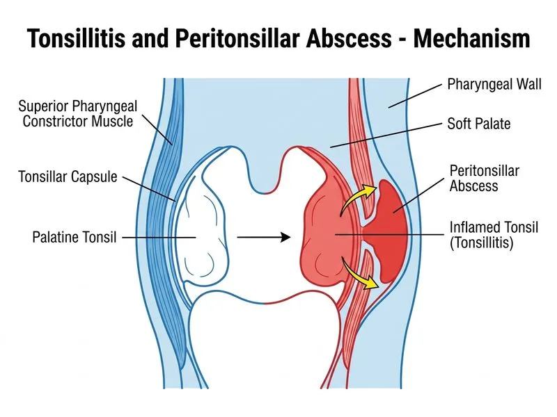Tonsillitis and Peritonsillar Abscess diagram