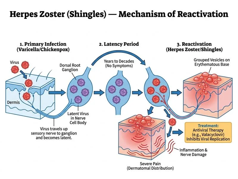 Herpes Simplex and Zoster — Skin diagram