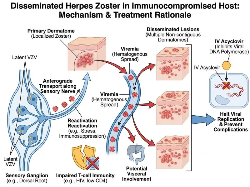 Herpes Simplex and Zoster — Skin diagram