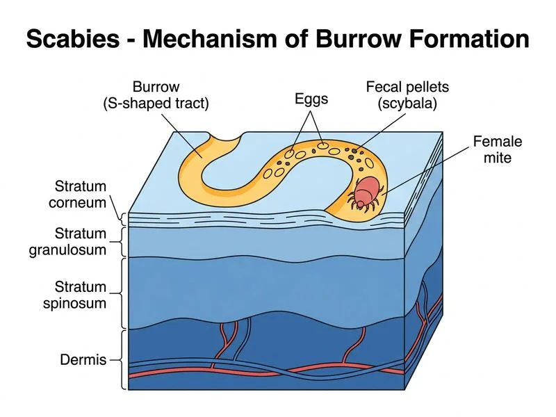 Scabies diagram