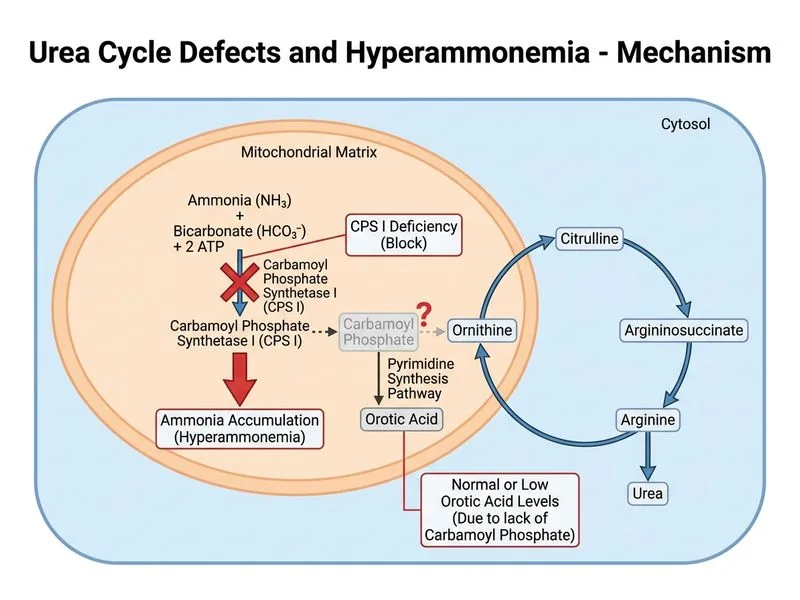 Urea Cycle Defects and Hyperammonemia diagram