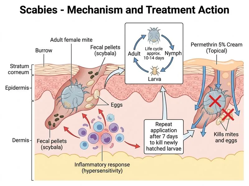 Scabies diagram