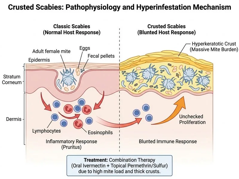 Scabies diagram