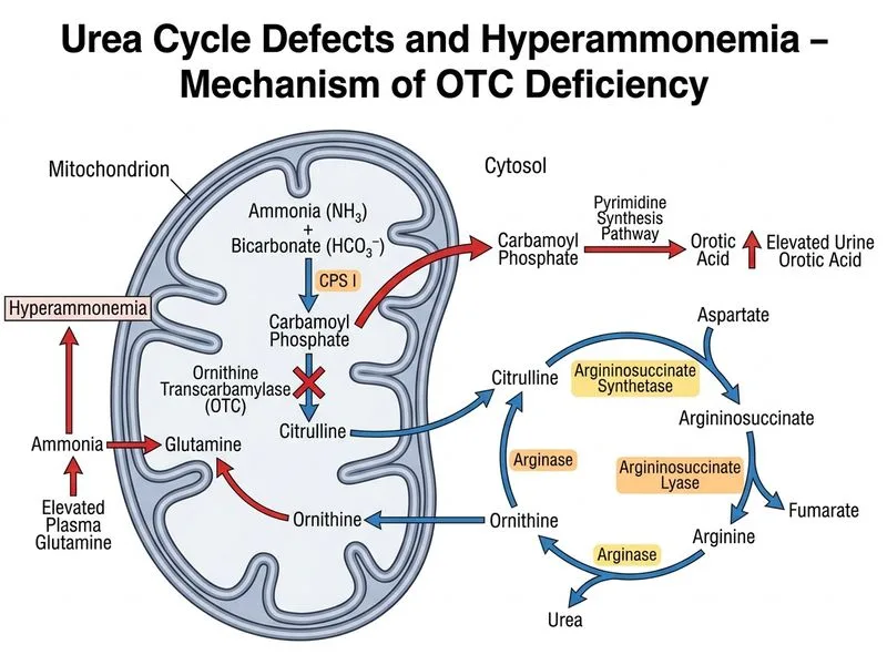 Urea Cycle Defects and Hyperammonemia diagram